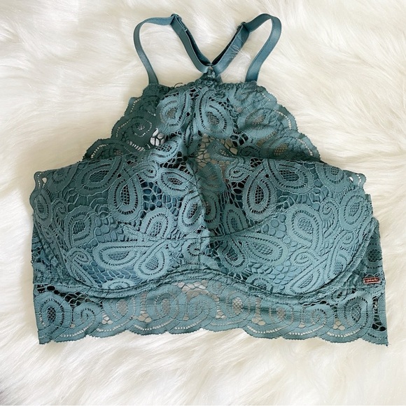 NWOT PINK Victoria’s Secret Push Up Lace Bralette Racerback Bra M - Picture 2 of 6